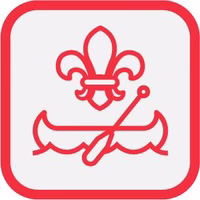 Drawn image  of a cane, with the fleur-de-lis suspended above it